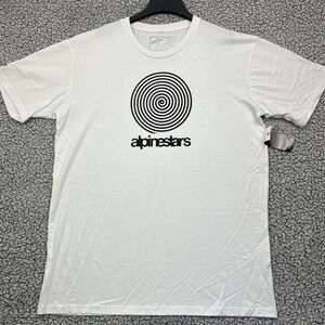 Alpinestars Shirt Men Extra Large White Short Sleeve‎ Crew Neck Cotton New XL
